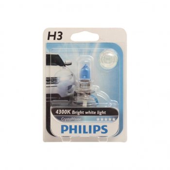 739 р. Лампа 12V H3 55W PK22s 4300K блистер (1шт.) Crystal Vision PHILIPS (12336cvb1). Увеличить фотографию 1