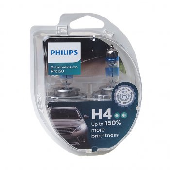 2 399 р. Лампа 12V H4 6055W P43t-38 +150% бокс (2шт.) X-Treme Vision Pro 150 PHILIPS (12342xvps2). Увеличить фотографию 1