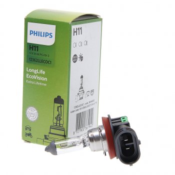 1 179 р. Лампа 12V H11 55W PGJ19-2 Long Life Eco Vision PHILIPS (12362llecoc1). Увеличить фотографию 2