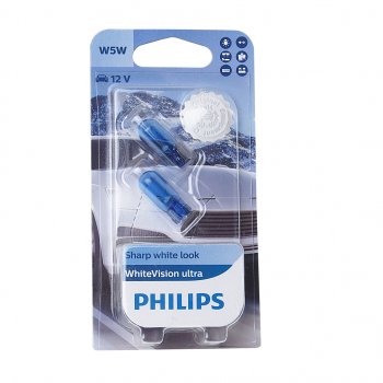 519 р. Лампа 12V W5W T10W W2.1х9.5d 4200K блистер (2шт.) White Vision Ultra PHILIPS (12961wvu2бл). Увеличить фотографию 1