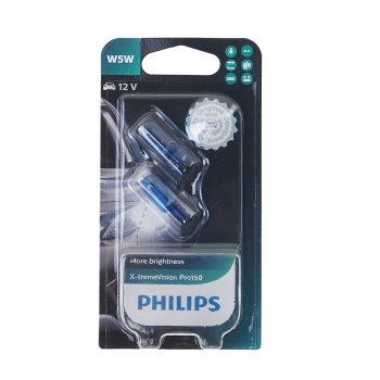 499 р. Лампа 12V W5W T10W W2.1х9.5d +150% 3300K блистер (2шт.) X-Treme Vision Pro 150 PHILIPS (12961xvpro2бл). Увеличить фотографию 1