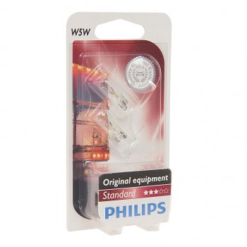 156 р. Лампа 24V W5W T10W W2.1x9.5d блистер (2шт.) PHILIPS (13961b2). Увеличить фотографию 1