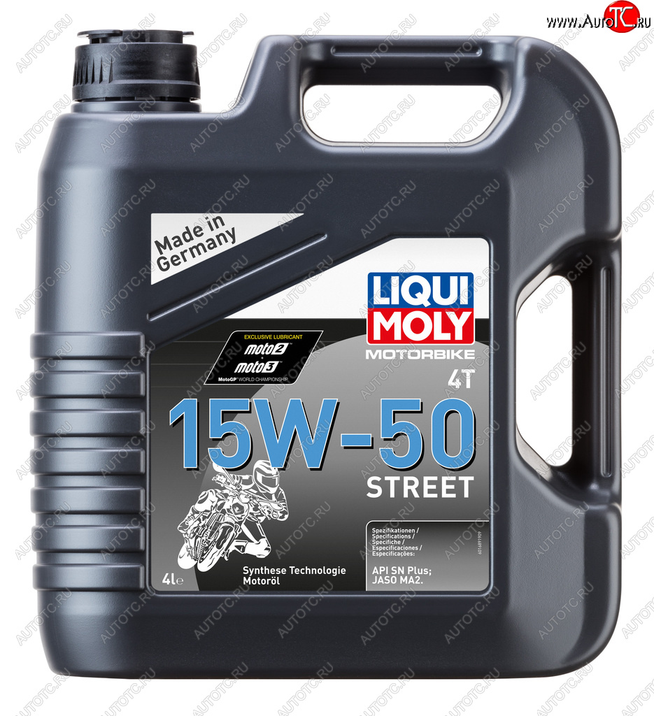 4 999 р. Масло моторное для 4-х тактных двигателей MOTORBIKE 4T STREET 15W50 синт.4л LIQUI MOLY (1689)