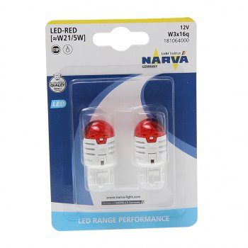 1 199 р. Лампа светодиодная 12V W215W 0.8W1.75W W3x16q блистер (2шт.) Red Range Perfomance LED NARVA (181064000). Увеличить фотографию 1