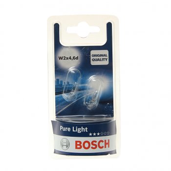 114 р. Лампа 12V W1.2W W2x4.6d блистер (2шт.) Pure Light BOSCH (1987301024). Увеличить фотографию 1