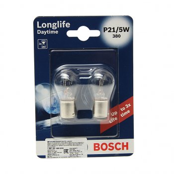 199 р. Лампа 12V P215W BAY15d блистер (2шт.) Longlife Daytime BOSCH (1987301055). Увеличить фотографию 1