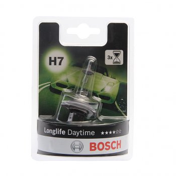 449 р. Лампа 12V H7 55W PX26d +10% блистер (1шт.) Longlife Daytime BOSCH (1987301057). Увеличить фотографию 1