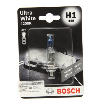 459 р. Лампа 12V H1 55W P14.5s блистер (1шт.) Ultra White BOSCH (1987301088). Увеличить фотографию 1