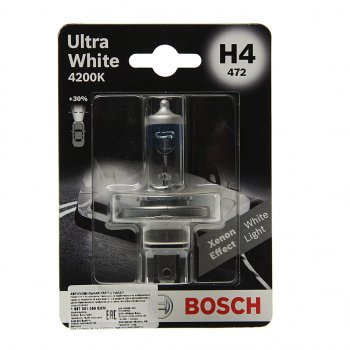 459 р. Лампа 12V H4 6055W P43t блистер (1шт.) Ultra White BOSCH (1987301089). Увеличить фотографию 1