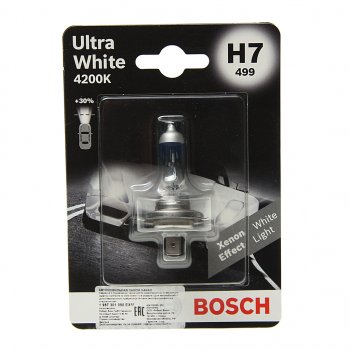 969 р. Лампа 12V H7 55W PX26d блистер (1шт.) Ultra White BOSCH BOSCH 1987301090 (1987301090). Увеличить фотографию 1