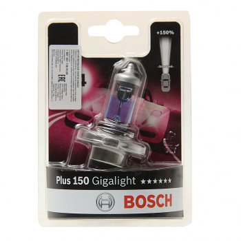 969 р. Лампа 12V H4 6055W P43t +150% блистер (1шт.) Gigalight BOSCH (1987301136). Увеличить фотографию 1