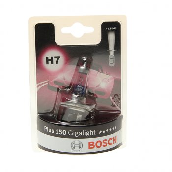 1 039 р. Лампа 12V H7 55W PX26d +150% блистер (1шт.) Gigalight BOSCH (1987301137). Увеличить фотографию 1