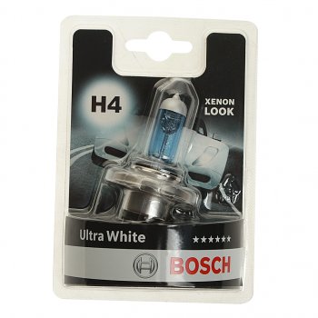 1 239 р. Лампа 12V H4 6055W P43t блистер (1шт.) Ultra White BOSCH (1987301152). Увеличить фотографию 1