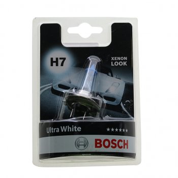 1 199 р. Лампа 12V H7 55W PX26d блистер (1шт.) Ultra White (замена для 1987301090) BOSCH (1987301153). Увеличить фотографию 1