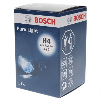 259 р. Лампа 12V H4 6055W P43t Pure Light BOSCH (1987302041). Увеличить фотографию 3