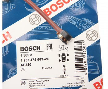 439 р. Датчик износа тормозных колодок VW Touareg AUDI Q7 задний BOSCH BOSCH 1987474563 (1987474563). Увеличить фотографию 2