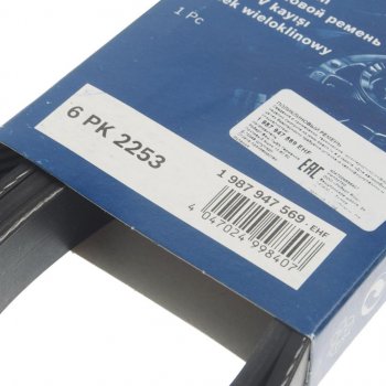 2 199 р. Ремень приводной поликлиновой 6PK2253 BOSCH BOSCH 1987947569 (1987947569). Увеличить фотографию 2