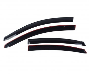 3 399 р. Комплект дефлекторов окон COMFORT  Hyundai Solaris  1 седан (2010-2014) (черные). Увеличить фотографию 2