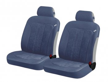 Универсальные чехлы сидений (майка, 4 предм., полиэстр) rend Front CARFASHION JAC J7 лифтбэк (2020-2024)  (черно-синие)