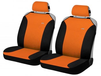 749 р. Универсальные чехлы сидений (майка, 4 предм., полиэстер) Magic Front CARFASHION Renault Megane универсал  рестайлинг (2006-2009) (черно-оранжевые). Увеличить фотографию 1