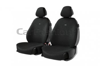 969 р. Универсальные чехлы сидений (майка, 4 предм., полиэстер) Forum Front CARFASHION Nissan titan (2003-2015) (черные). Увеличить фотографию 1