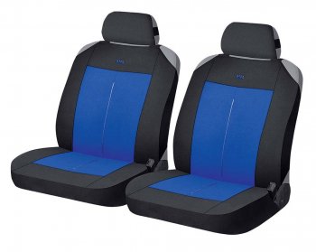 Универсальные чехлы сидений (майка, 4 предм., полиэстр) Vertical Front CARFASHION Mercedes-Benz C-Class W205 дорестайлинг седан (2015-2018)  (черно-синие)