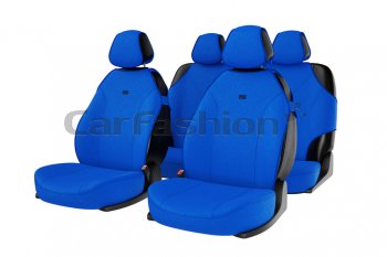 1 759 р. Универсальные чехлы сидений (майка, 7 предм., полиэстер) CARFASHION Porsche Cayenne 958 (2010-2014) (синие). Увеличить фотографию 1