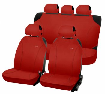1 269 р. Универсальные чехлы сидений (майка, 4 предм., полиэстер) CARFASHION Porsche Cayenne 958 (2010-2014) (красные). Увеличить фотографию 1