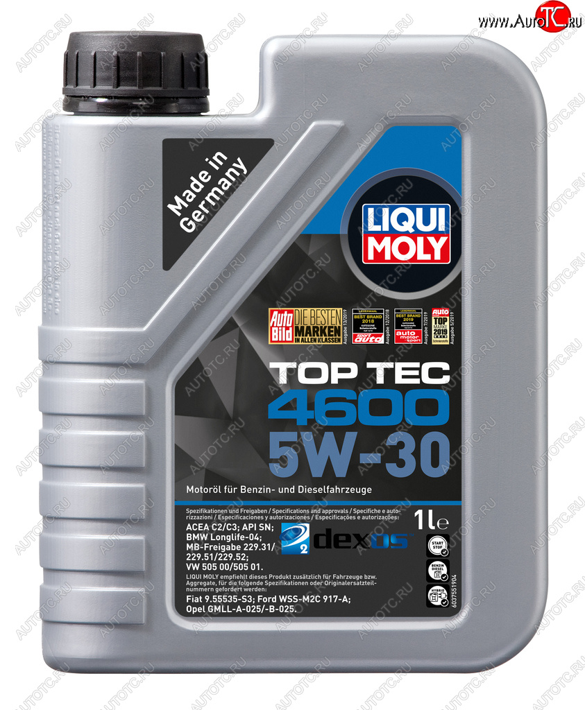 1 689 р. Масло моторное TOP TEC 4600 5W30 синт.1л LIQUI MOLY (2315)