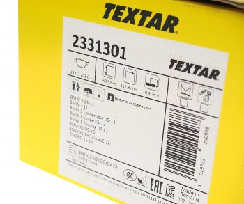 6 949 р. Колодки тормозные BMW 3 (E90,E91,E92,E93),X1 (E84) передние (4шт.) TEXTAR (2331301). Увеличить фотографию 3