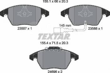 Колодки тормозные передние (4шт.) TEXTAR Audi A1 8X1 хэтчбэк 3 дв. рестайлинг (2014-2018)