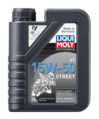 1 499 р. Масло моторное для 4-х тактных двигателей MOTORBIKE 4T STREET 15W50 синт.1л LIQUI MOLY (2555). Увеличить фотографию 1