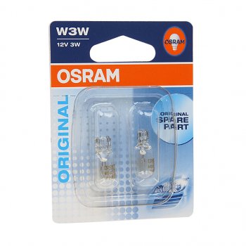 135 р. Лампа 12V W3W W2.1x9.5d блистер (2шт.) OSRAM (2821-02b). Увеличить фотографию 1