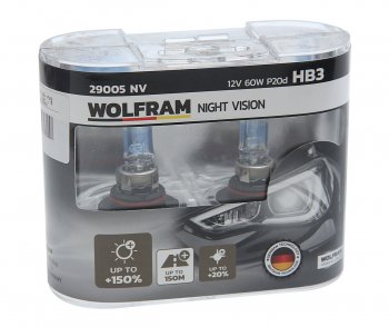 1 869 р. Лампа 12V HB3 60W P20d +150% бокс (2шт.) Extra Light WOLFRAM WOLFRAM 29005nv (29005nv). Увеличить фотографию 1