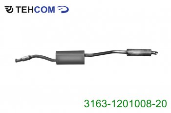 9 849 р. Глушитель УАЗ-3163 Патриот дв.ЗМЗ-40906 ЕВРО-5 с резонатором ТЕХКОМ (3163-1201008-20 конс.). Увеличить фотографию 1
