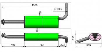 4 649 р. Глушитель ГАЗ-3302,3221 дв.CUMMINS 2.8,УМЗ-4216 ЕВРО-4 выход боковой усиленный ТЕХКОМ (3221-1201008-51). Увеличить фотографию 2