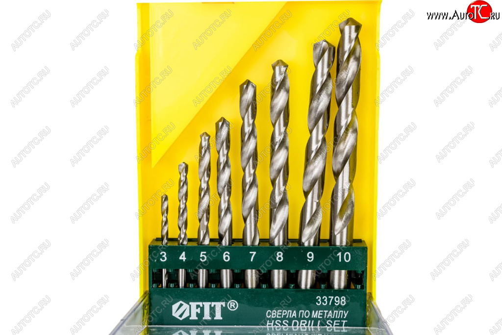 539 р. Набор сверл по металлу 3.0-10.0мм HSS (8шт.) FIT (33798)