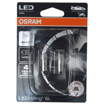 1 459 р. Лампа светодиодная 12V T4W BA9s 6000K блистер (2шт.) OSRAM OSRAM 3893dwp-2бл (3893dwp-2бл). Увеличить фотографию 1