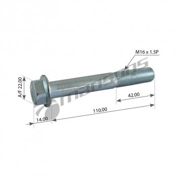 117 р. Болт MAN крепления опоры кабины (М16x1.5х110мм) MANSONS (400.557). Увеличить фотографию 1