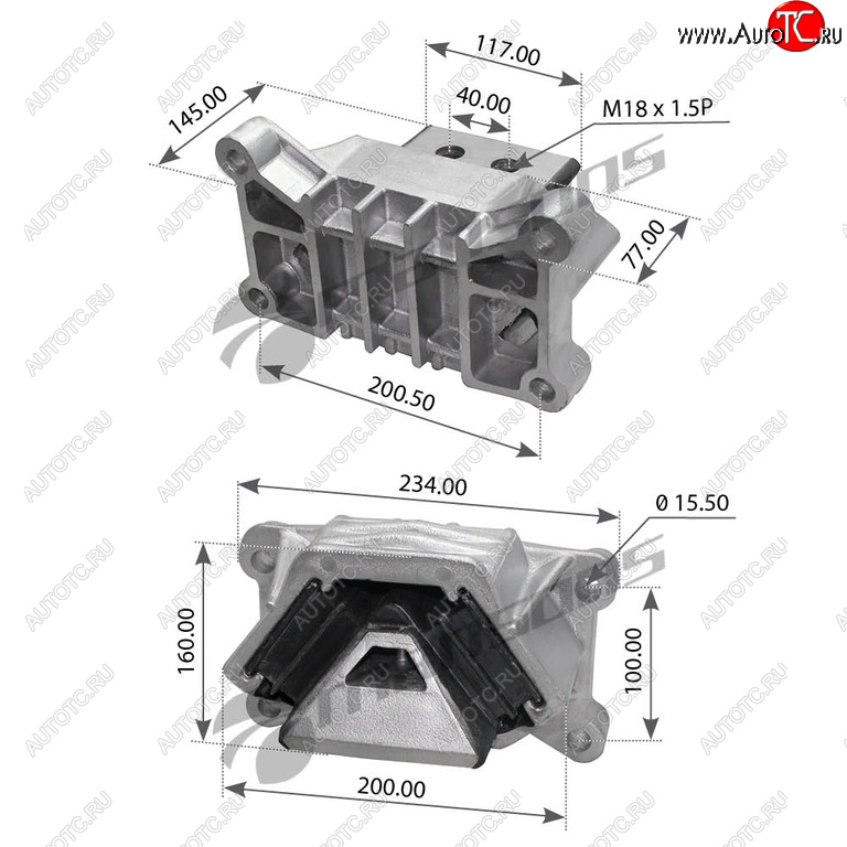 5 789 р. Подушка MAN TGA,TGS,TGX двигателя задняя MANSONS (400.571)