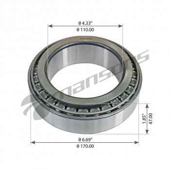 3 399 р. Подшипник ступицы КАМАЗ-5490 MAN DAF MERCEDES (33022) (110x170x47мм) MANSONS (400.589). Увеличить фотографию 1