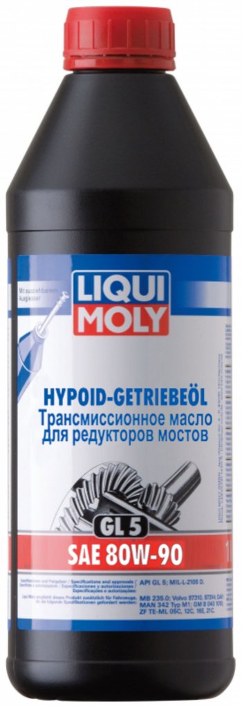 1 659 р. Масло трансмиссионное HYPOID-GETRIEBEOIL GL-5 80W90 1л LIQUI MOLY (4406). Увеличить фотографию 1