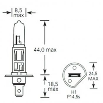 93 р. Лампа 24V H1 70W P14.5s 1900лм Стандарт TESLAFT (Россия) (4631111142707). Увеличить фотографию 2