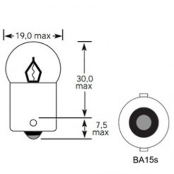 26 р. Лампа 12V R10W BA15s 130лм Стандарт TESLAFT (Россия) (4631111143070). Увеличить фотографию 4