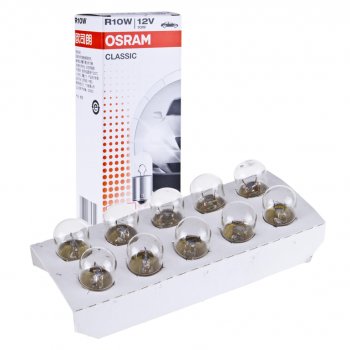 46 р. Лампа 12V R10W BA15s OSRAM (5008clc). Увеличить фотографию 1