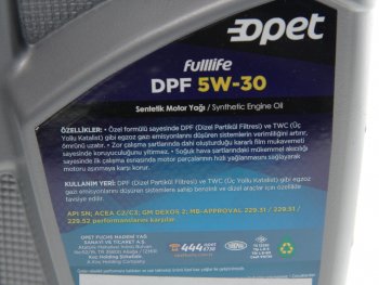 899 р. Масло моторное FULLLIFE DPF 5W30 синт.1л OPET (601370960). Увеличить фотографию 2