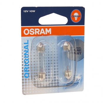 199 р. Лампа 12V C10W SV8.5-8 41мм блистер (2шт.) OSRAM (6411-02b). Увеличить фотографию 1