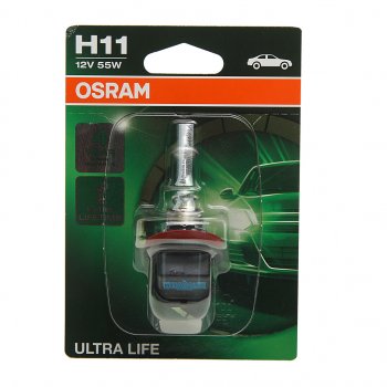 1 179 р. Лампа 12V H11 55W PGJ19-2 блистер (1шт.) Ultra Life OSRAM (64211ult-01b). Увеличить фотографию 1