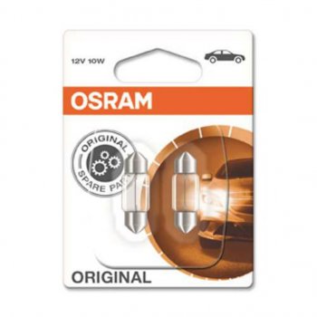 239 р. Лампа 12V C10W SV8.5-8 31мм блистер (2шт.) OSRAM (6438-02b). Увеличить фотографию 1