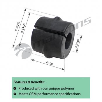 237 р. Втулка стабилизатора MERCEDES Atego (47х25х62мм) MANSONS (700.260). Увеличить фотографию 1